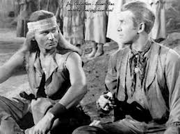 Jeff Chandler en el papel de Cochise junto a James Stewart en 