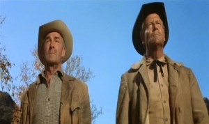 Los entonces veteranos vaqueros, Randolph Scott y Joel McCrea, en 