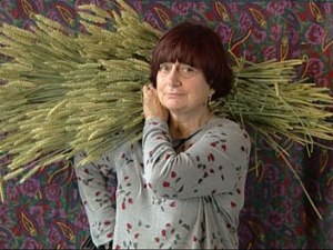 Agnés Varda durante la filmación de 