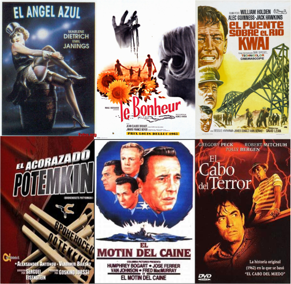 Ángel Azul-Felicidad-Río Kwai-Potemkin-Motín Caine-Cabo del terror