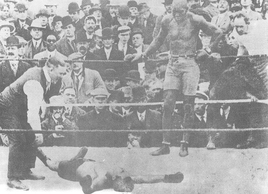 Jack Johnson aniquila a Stanley Ketchel el 16 de octubre de 1909