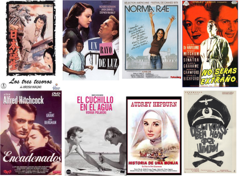 Tres tesoros, Un rayo de luz, Norma Rae, No serás un extraño, Encadenados, El cuchillo en el agua, Historia de una monja y Fascismo cotidiano