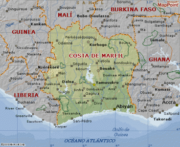 Mapa de Costa Marfil