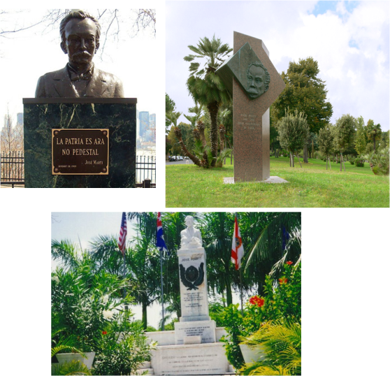 Monumentos a Martí en Nueva York, Roma y Cayo Hueso