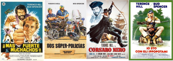 Afiches de algunas pelis de Bud Spencer y Terence Hill