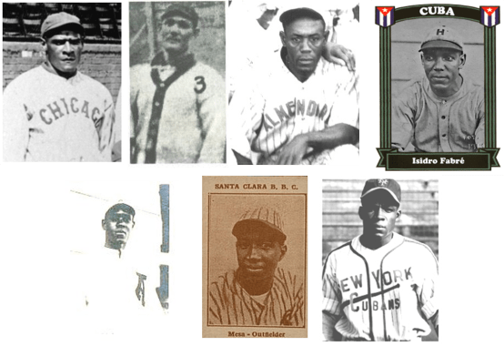 ´Cr. Torriente, Luis Padrón, A. Oms, I. Fabré, V. Dreke, Pablo Mesa y O. Miñoso