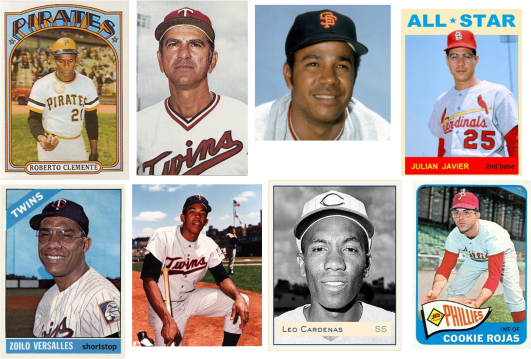 Clemente, Pascual, Marichal, Javier, Versalles, Tony Oliva, Leo Cárdenas y Octavio Rojas