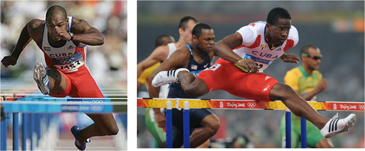 Campeones olímpicos cubanos en 100 m c vallas, Anier García y Dayron Robles
