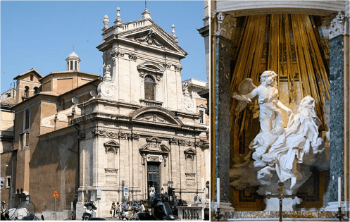 a-la-derecha-la-basilica-santa-maria-della-vittoria-en-roma-en-cuya-capilla-cornaro-aparece-la-escultura-extasis-de-santa-teresa-1647-1652