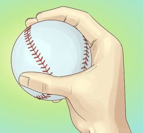 El agarre de la pelota para lanzar la sinker