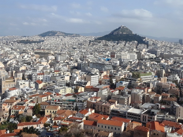 Vista Atenas y la colina Licabeto