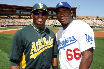 Yoenis Céspedes y Yasiel Puig