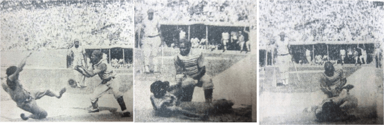 Lázaro Pérez pone out a Rosique tratando de anotar desde tercera con fly de Urbano González al CF