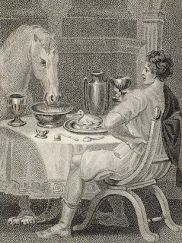 Calígula cena con su caballo, Incitatus
